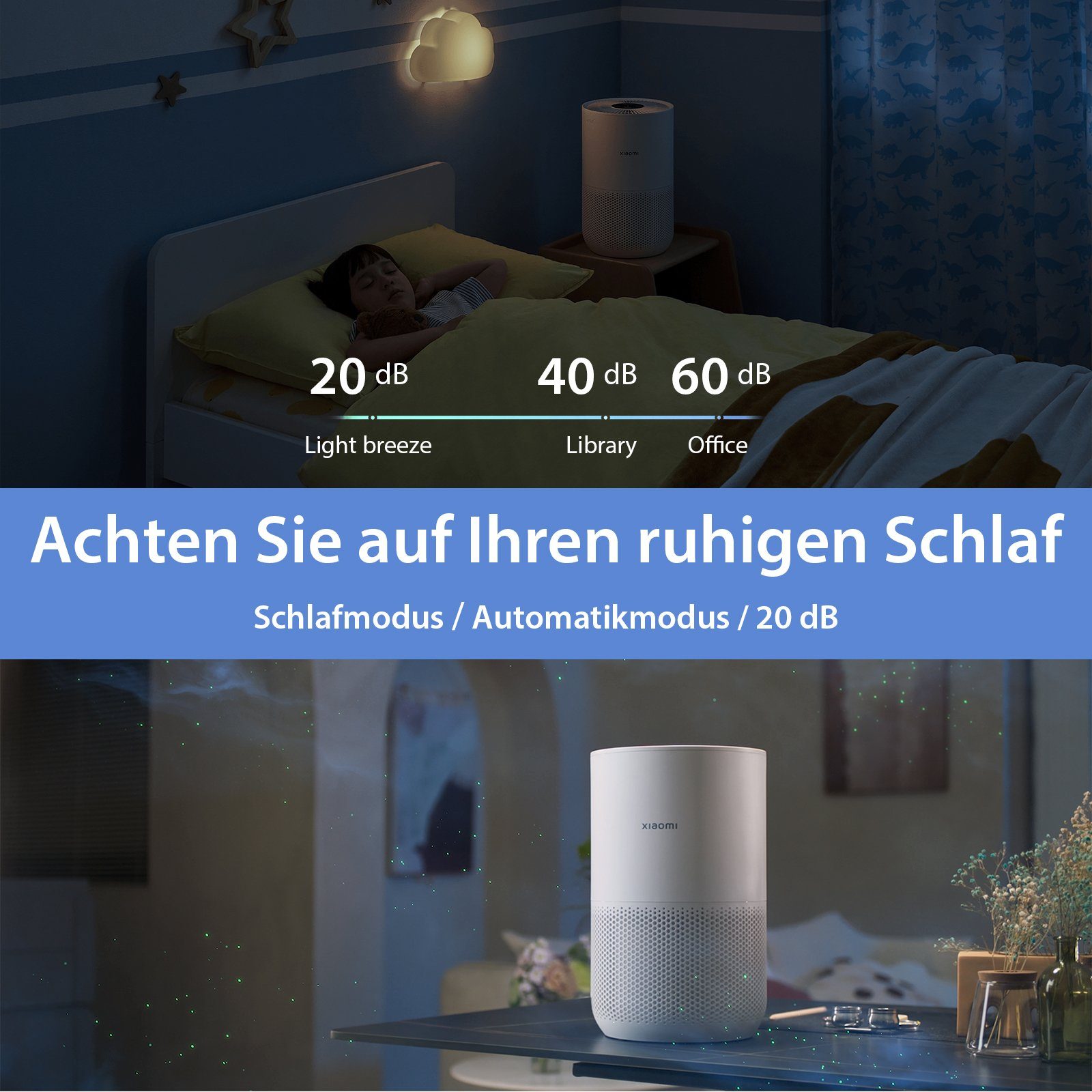 Xiaomi Luftreiniger Smart Air Purifier 4 Compact Luftreiniger, für 27 m² Räume, Removes up to 99.97% Pet Hair, Dust, Viruses & Aerosols