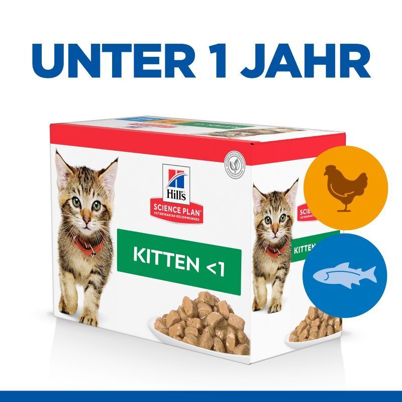 Hill's Nassfutter Hill's Science Plan Kitten Multipack mit Huhn und Seefisch