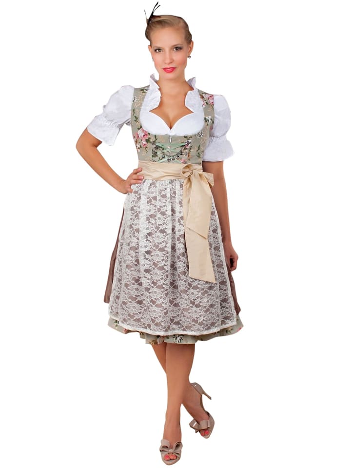 Edelnice Midi Dirndl 2-teilig in creme, grün günstig kaufen