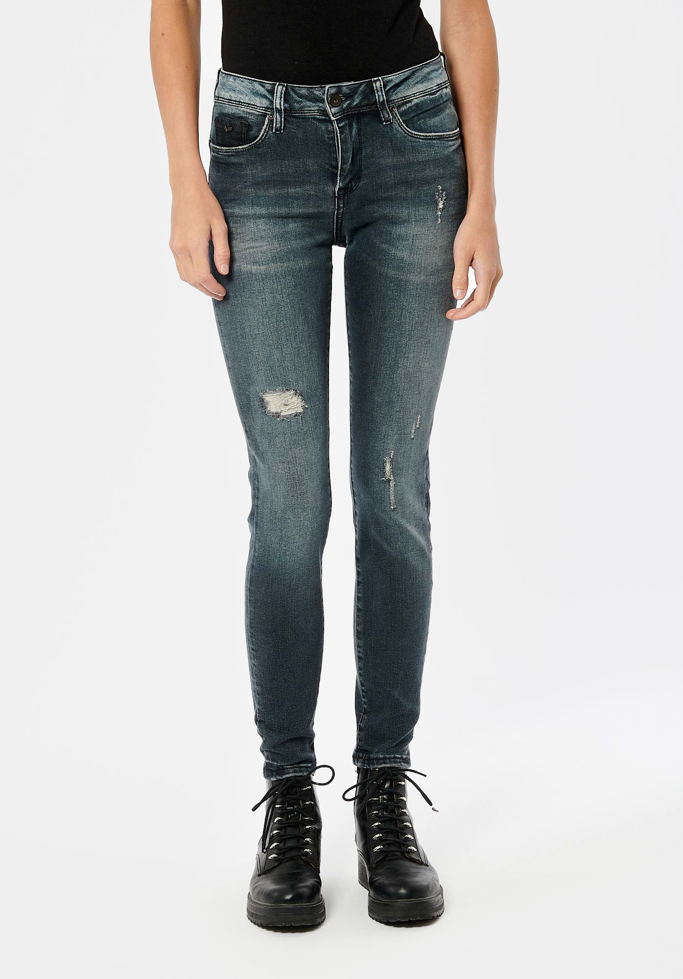 FLORE  Jean slim gris femme
