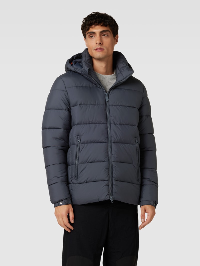 Steppjacke mit Label-Detail Modell 'BORIS' in anthrazit