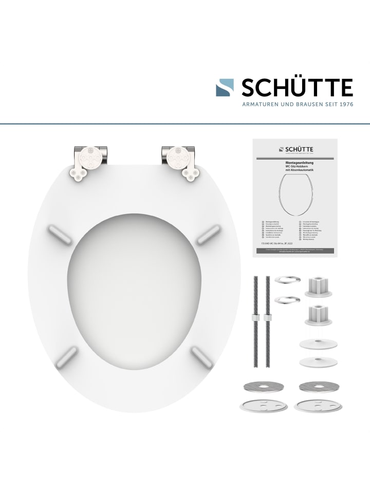 Schütte MDF WC Sitz WHITE mit Absenkautomatik - (L) 45 x (B) 38 x (H) 5 cm günstig kaufen onesize