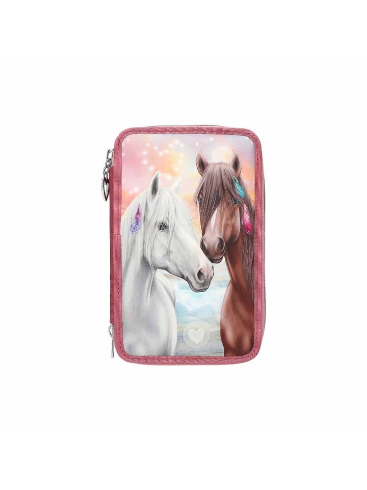 Depesche 3-Fach Federtasche LED Pferde Miss Melody 20 x 13 x 7,5 cm in rostrot günstig kaufen onesize