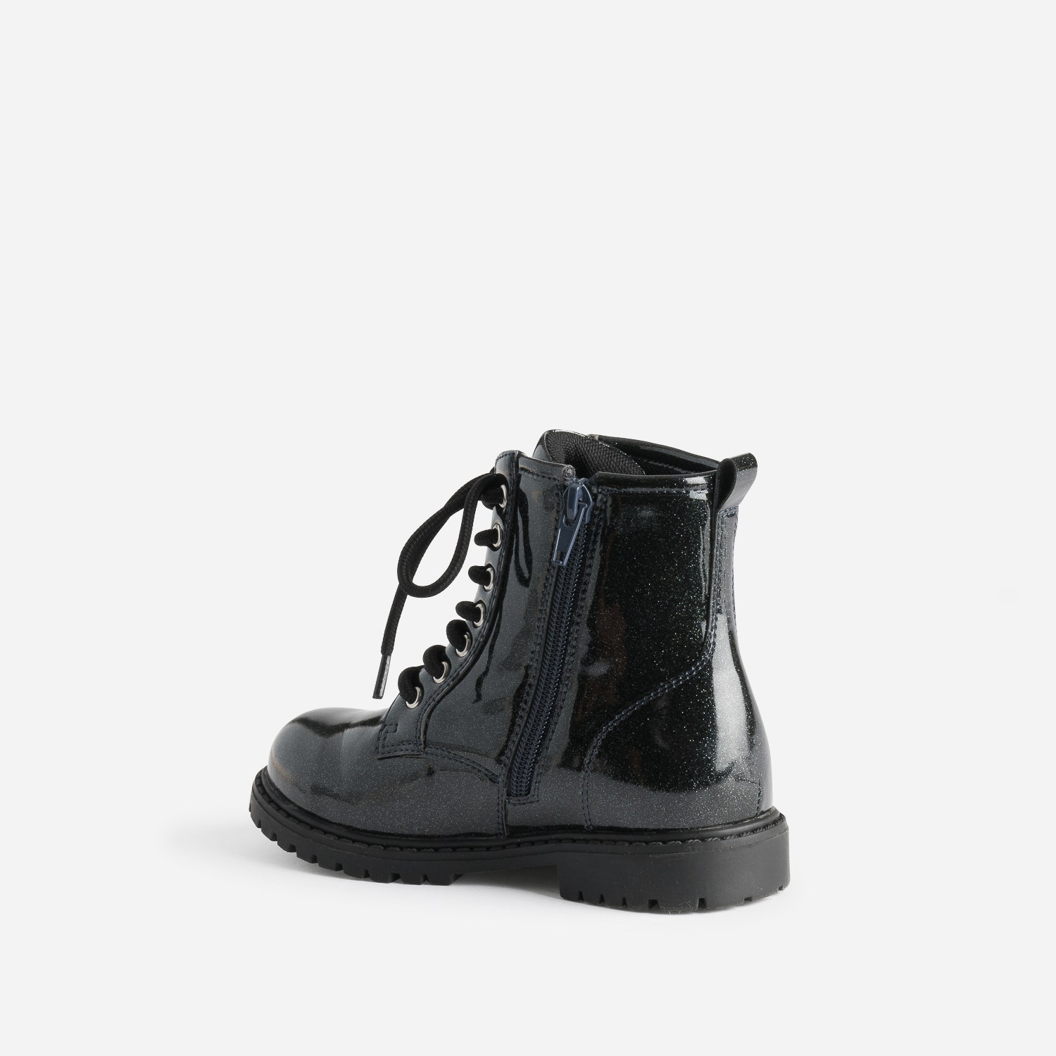 Boots BUGGY noir pailleté à lacet