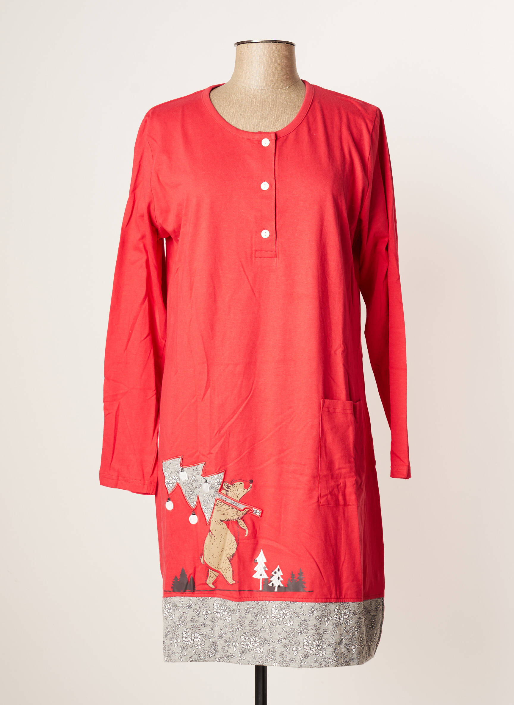 Rose Pomme Chemises De Nuit Femme couleur rouge