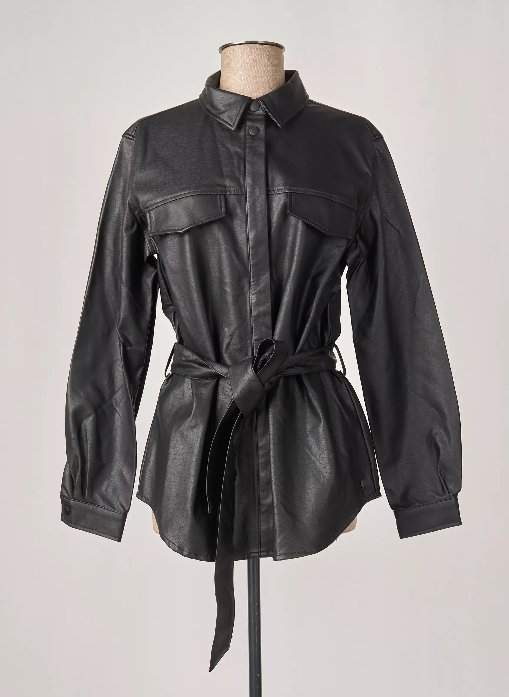 Garcia Vestesimilicuir Femme couleur noir