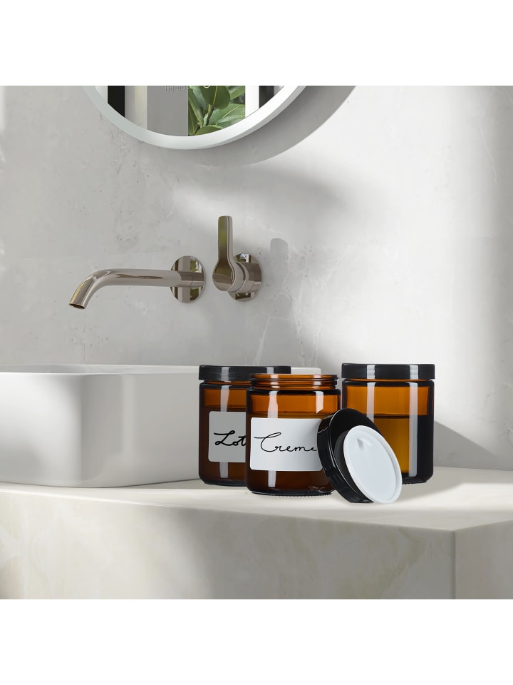 relaxdays 12 x Salbentiegel in Braun/ Schwarz - 240 ml günstig kaufen onesize