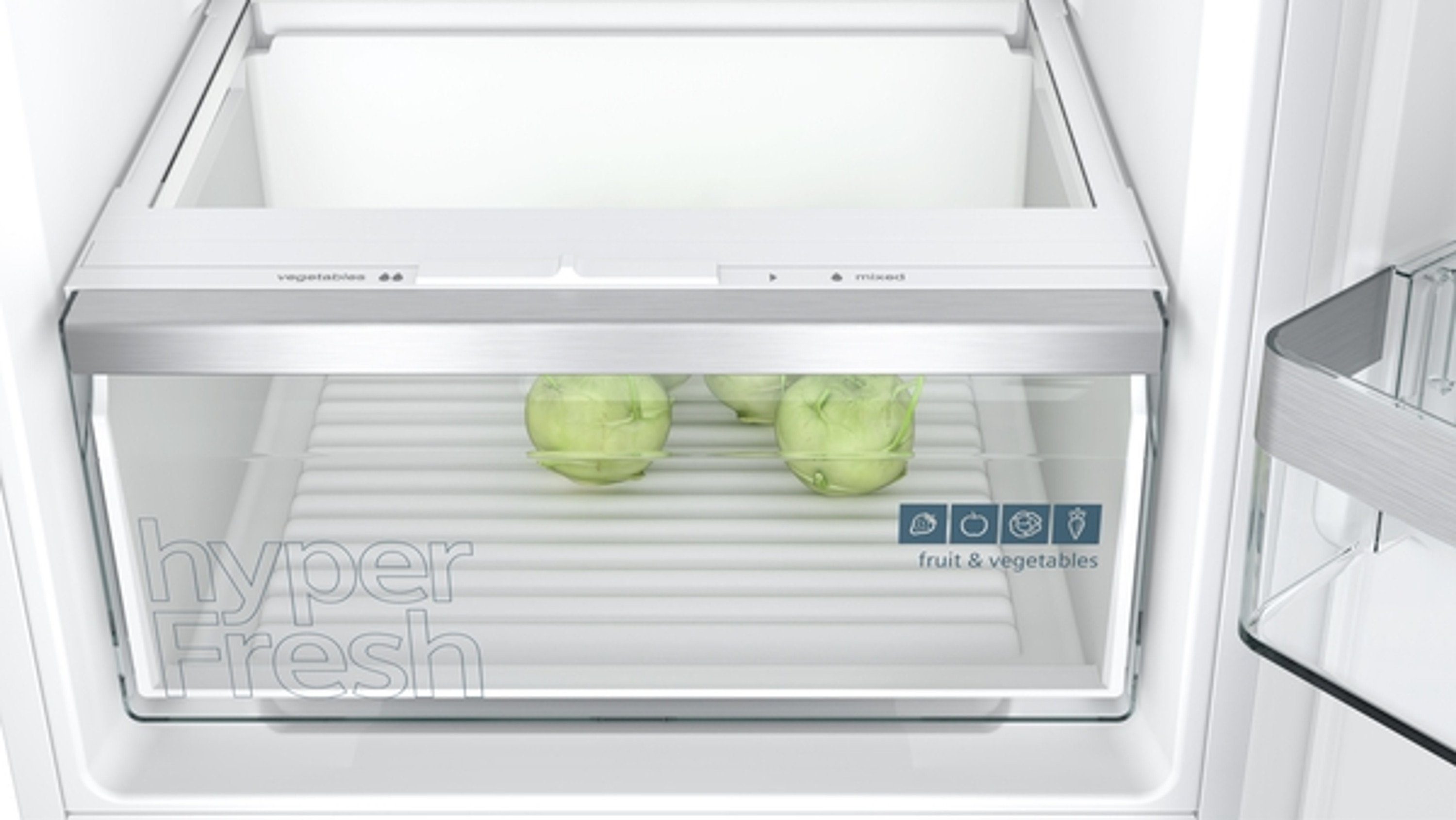 SIEMENS Einbaukühlgefrierkombination KI87VVFE1, 177.2 cm hoch, 54.1 cm breit, hyperFresh, lowFrost, Flaschenrost