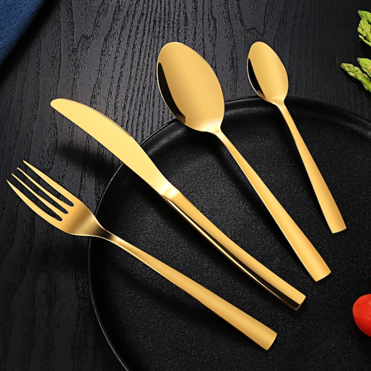 Bedee Besteck-Set Besteck 24 Stücke für 6 Personen, Besteckset, Besteckset aus Edelstahl, Spiegelpolierter Design für Küche/Restaurant
