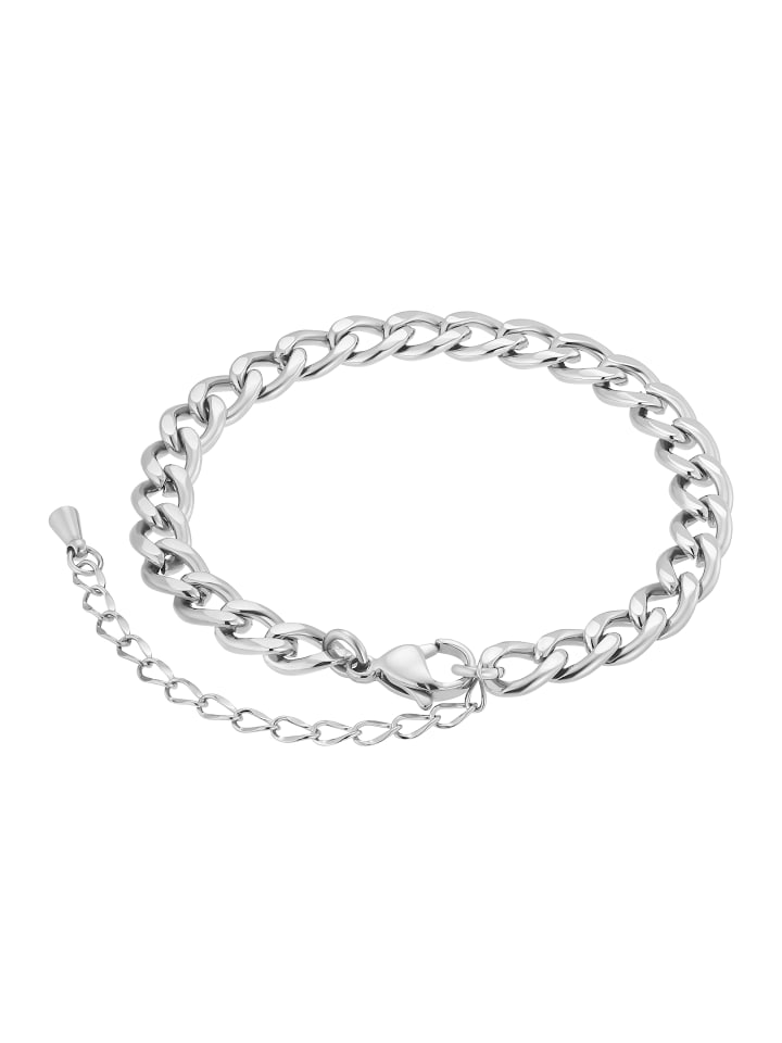 Steel_Art Gliederarmband Keanu schwarz farben in silberfarben poliert günstig kaufen onesize