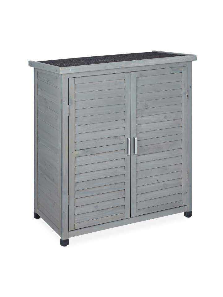 relaxdays Gartenschrank in Grau - (B)86,5 x (H)97 x (T)47 cm günstig kaufen onesize