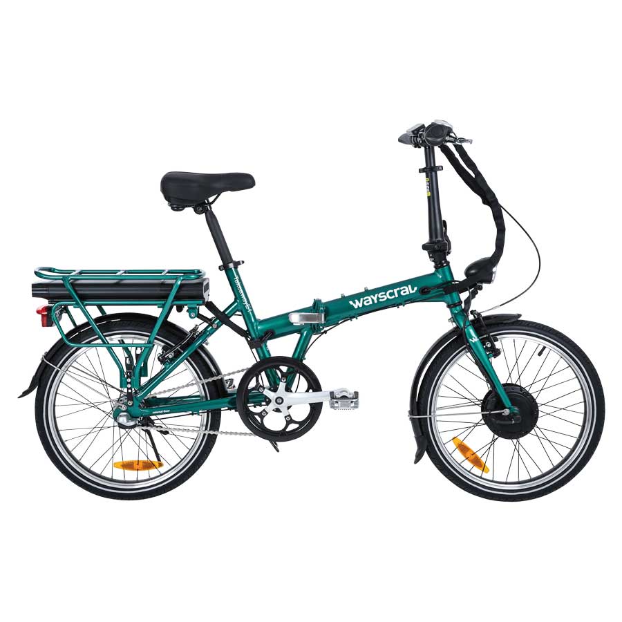 Wayscral E-Bike Flexi 215, 20 Zoll Pedelec, elektrisch unterstütztes Klappfahrrad in Grün, bis zu 45 km Reichweite - ATU