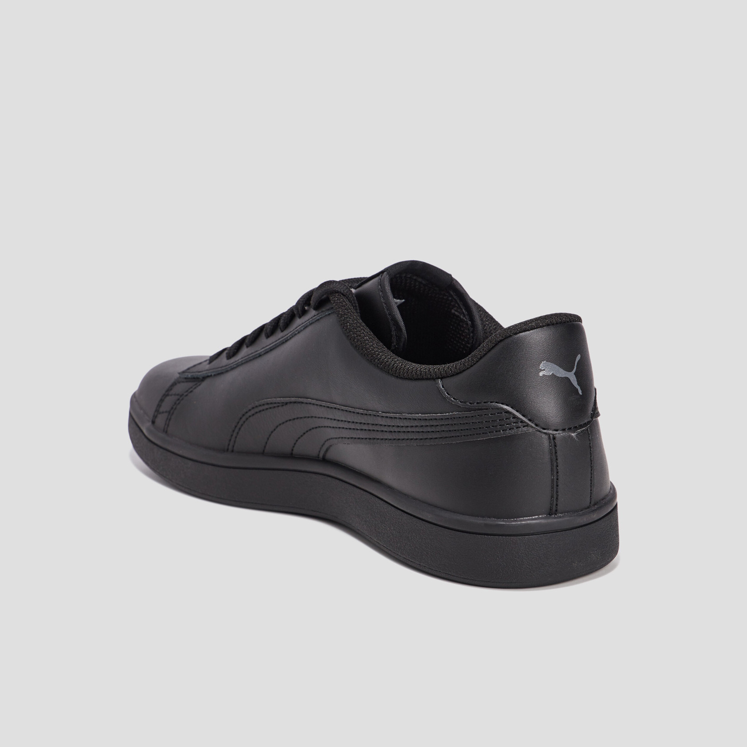 Tennis à lacets en cuir Puma Smash noir homme | La Halle