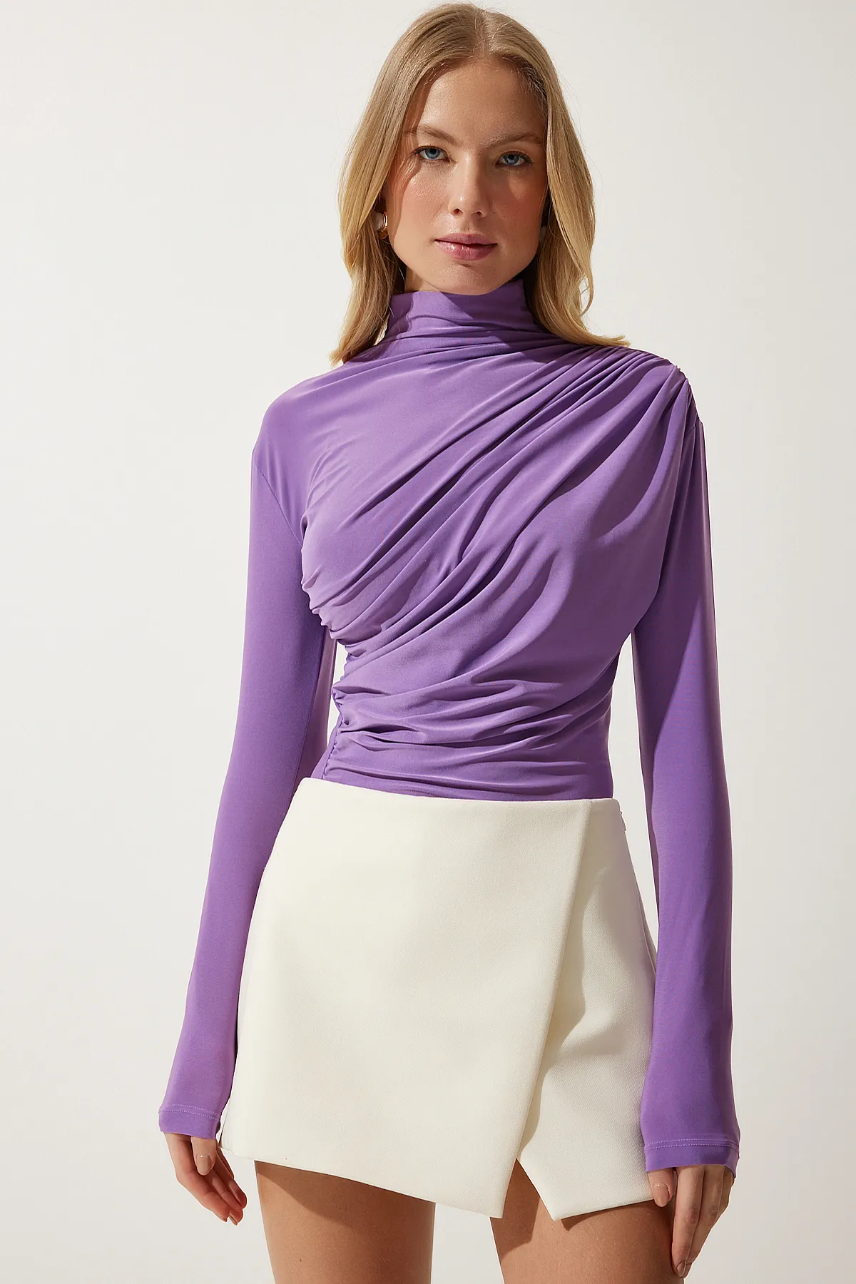 Happiness İstanbul  Bluse - Lila - Slim Fit