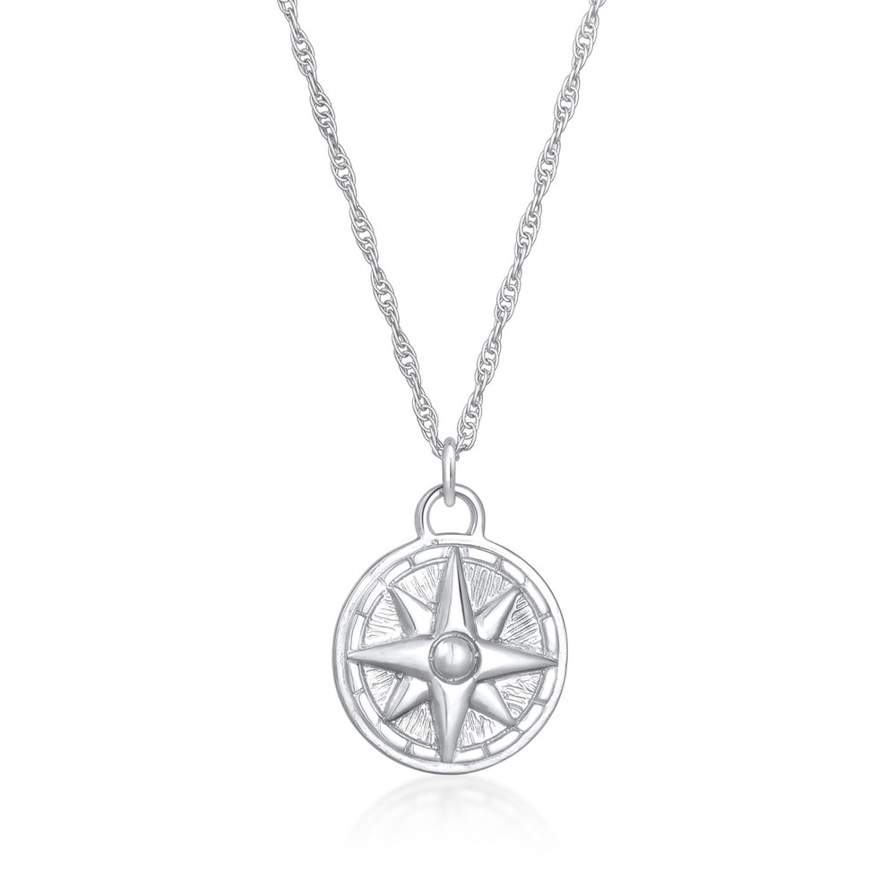 Elli Elli Collier Femmes pendentif boussole rose des vents en argent sterling 925 Bijoux
