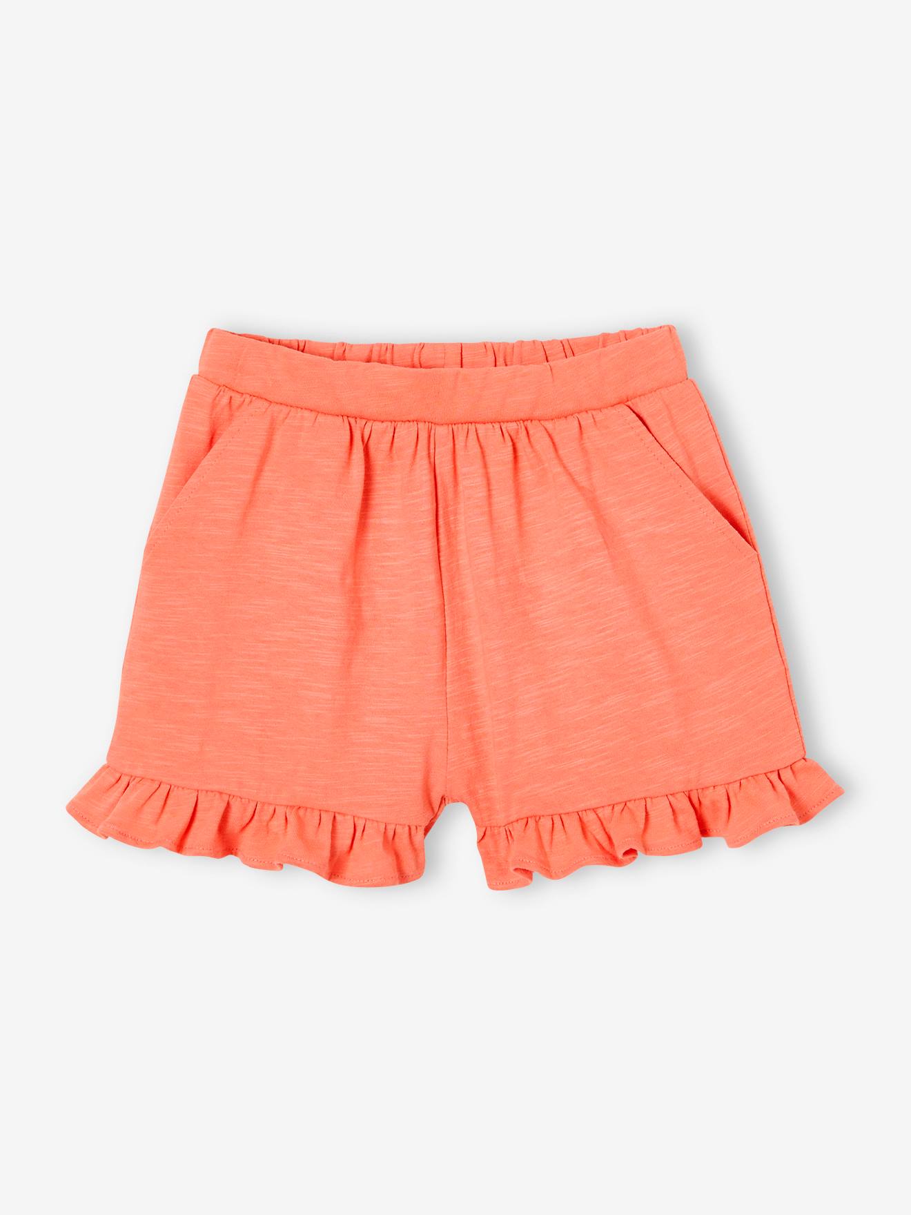 Ensemble T-shirt effet noué et short à volants fille vert d'eau