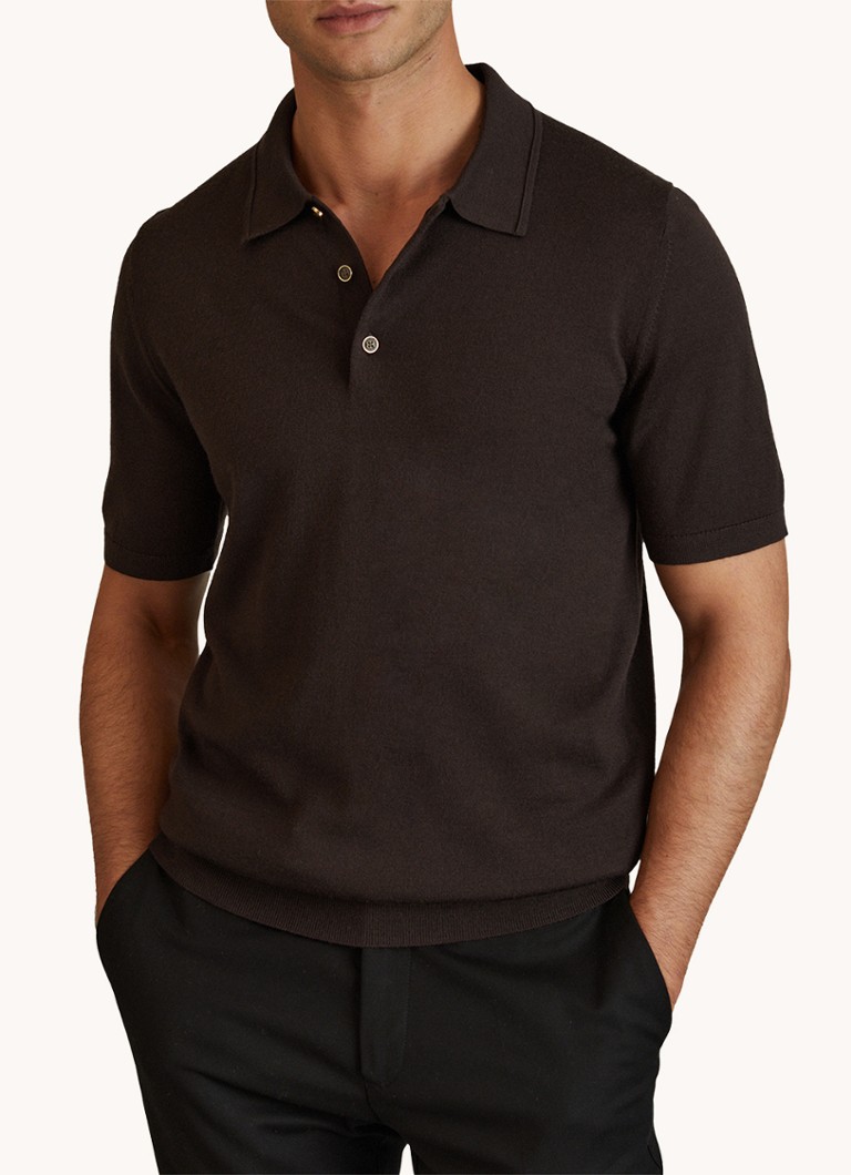 Polo Reiss Manor de malha fina e corte slim, confeccionada em lã merino.