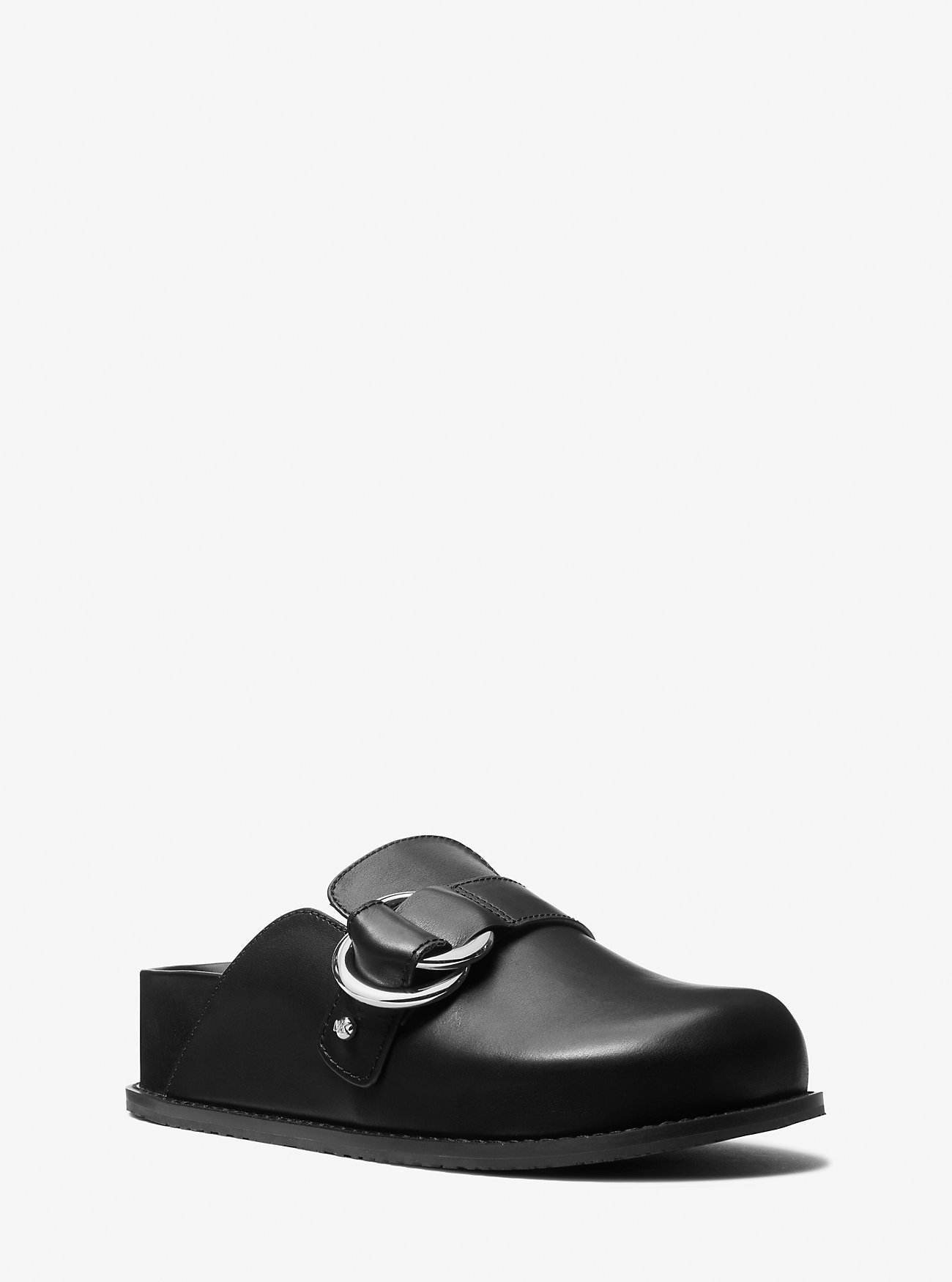 Jaden Leather Clog - BLACK