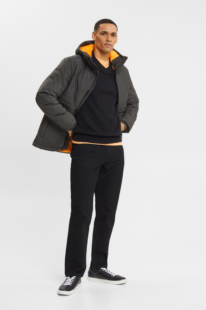 Steppjacke mit Kordelzug-Kapuze