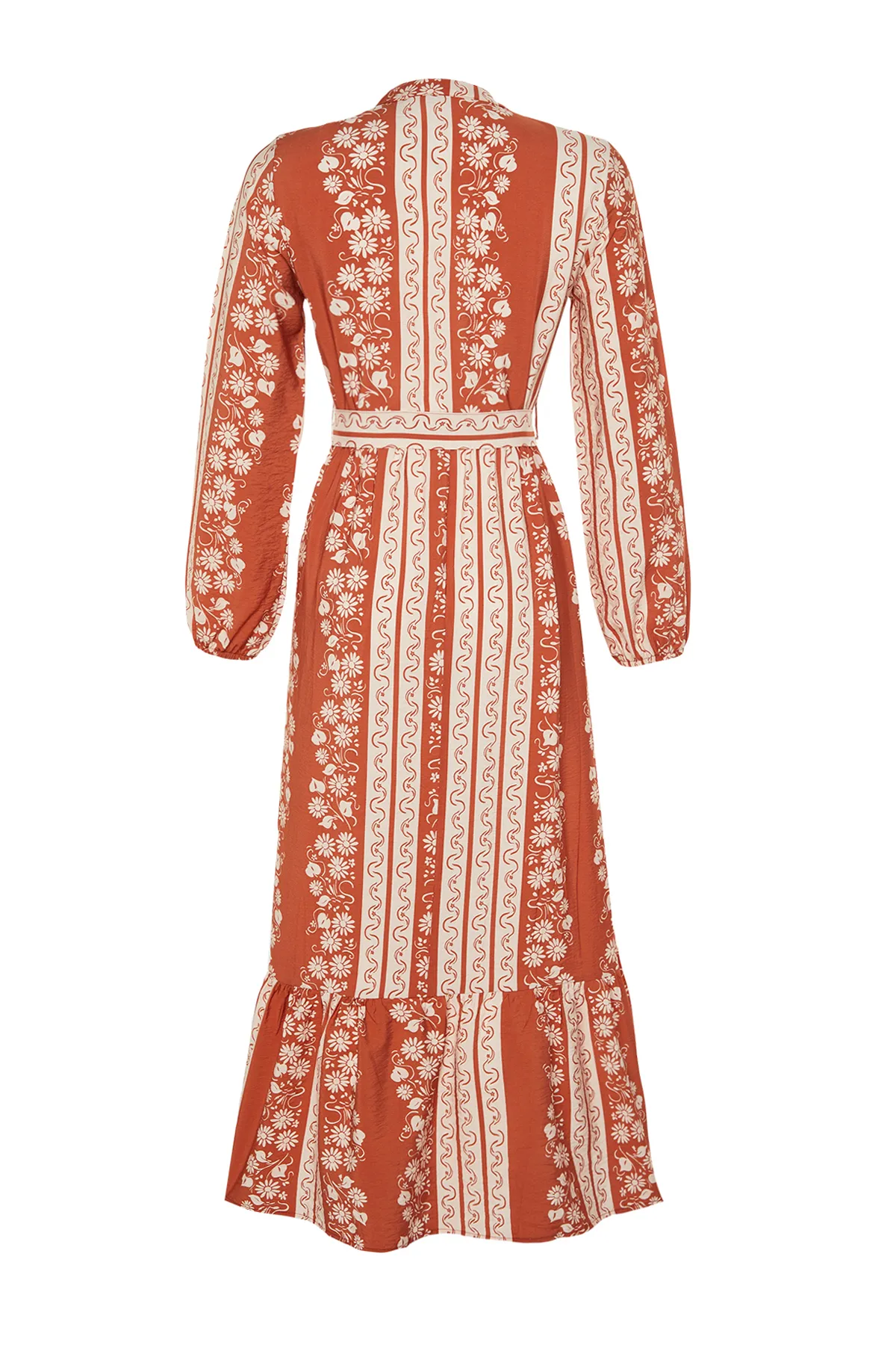 Trendyol Modest  Gewebtes Kleid mit halbem Patch und Kachelmuster TCTSS23EB00366