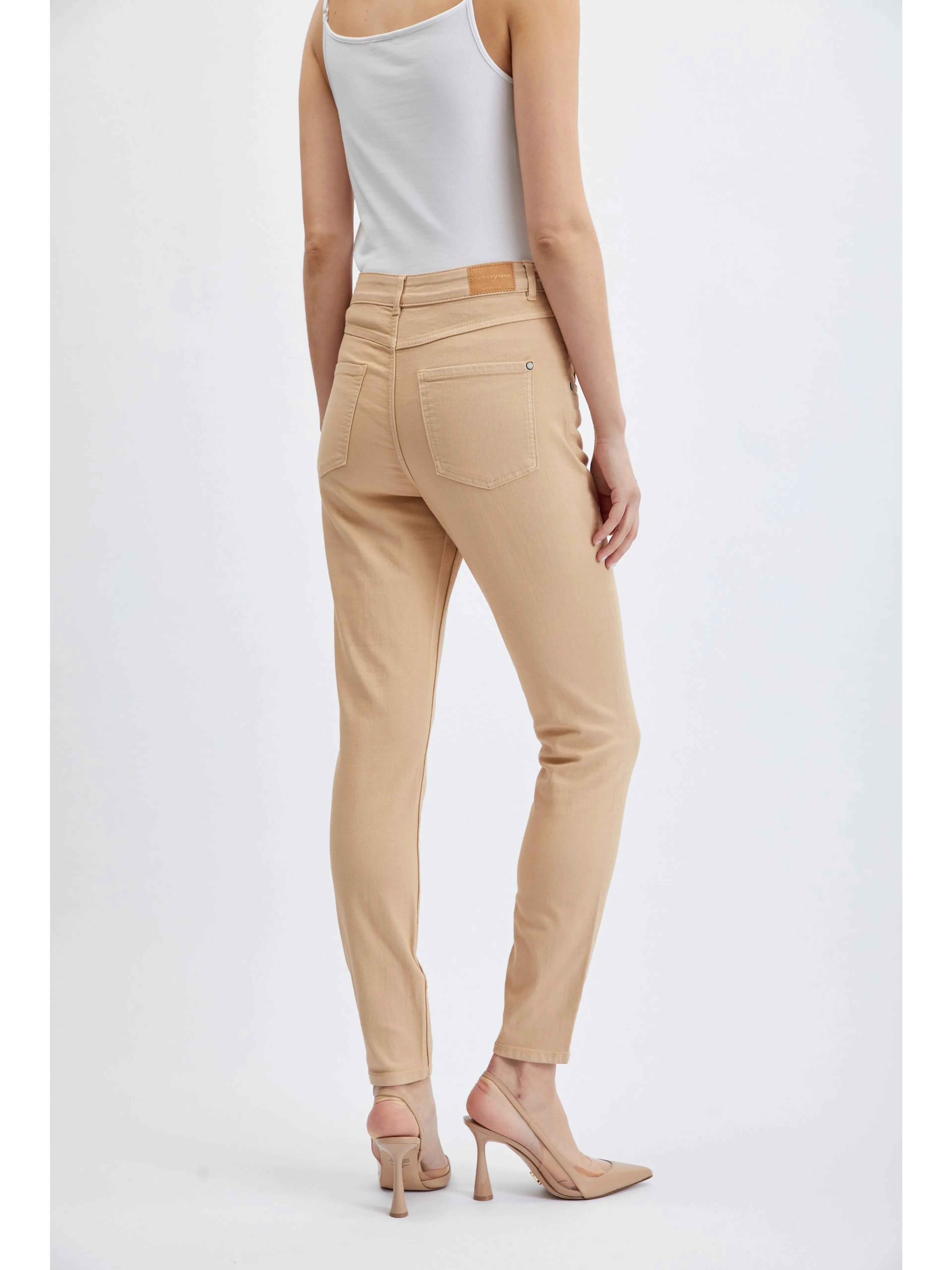 Beigefarbene Röhrenjeans für Damen ORSAY