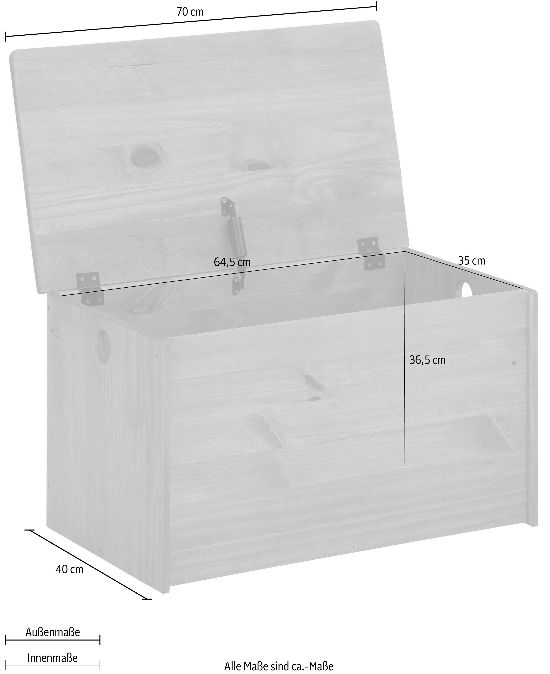Lüttenhütt Truhe Alpi (1 St), Kiefernholz, in verschiedenen Farbvarianten erhältlich, Höhe 43 cm