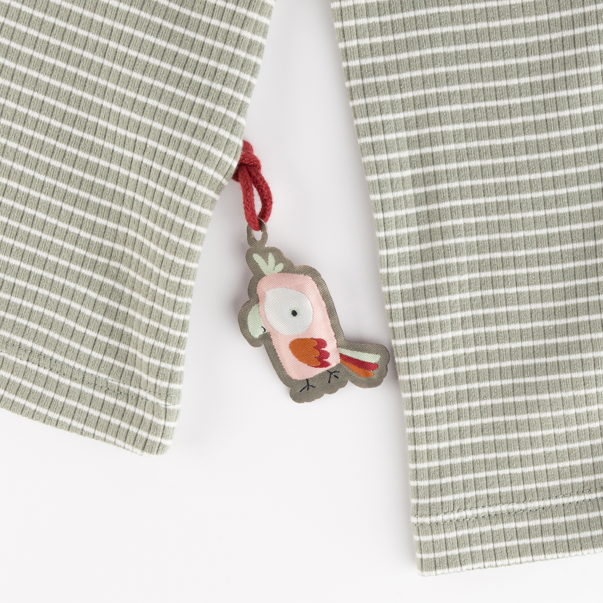 Kinder Langarmshirt, grün-weiß geringelt