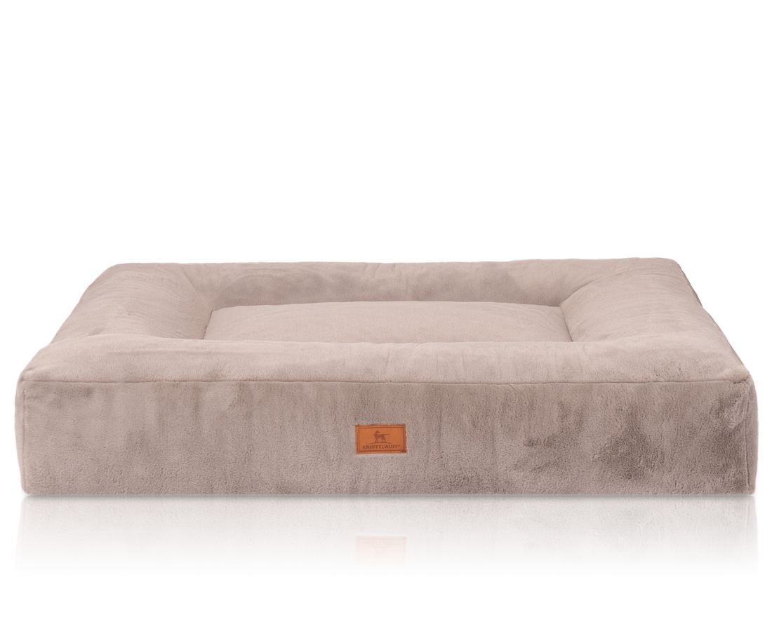 Knuffelwuff Hundebetten Knuffelwuff orthopädisches Hundebett mit kuschelig weichem Kaninchen Fellimitat Midland beige/ grau XXL