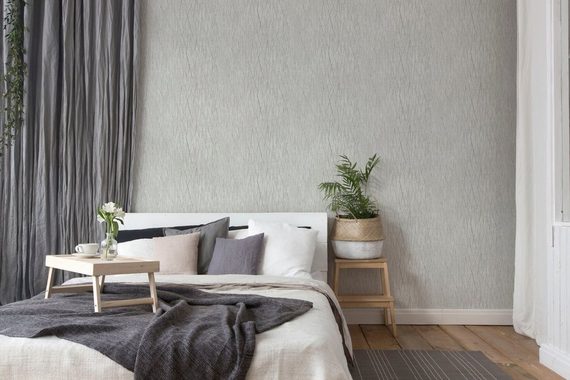 A.S. Création Vliestapete Hygge, strukturiert, Strukturmuster, gemustert, glänzend, Metallic Tapete Struktur
