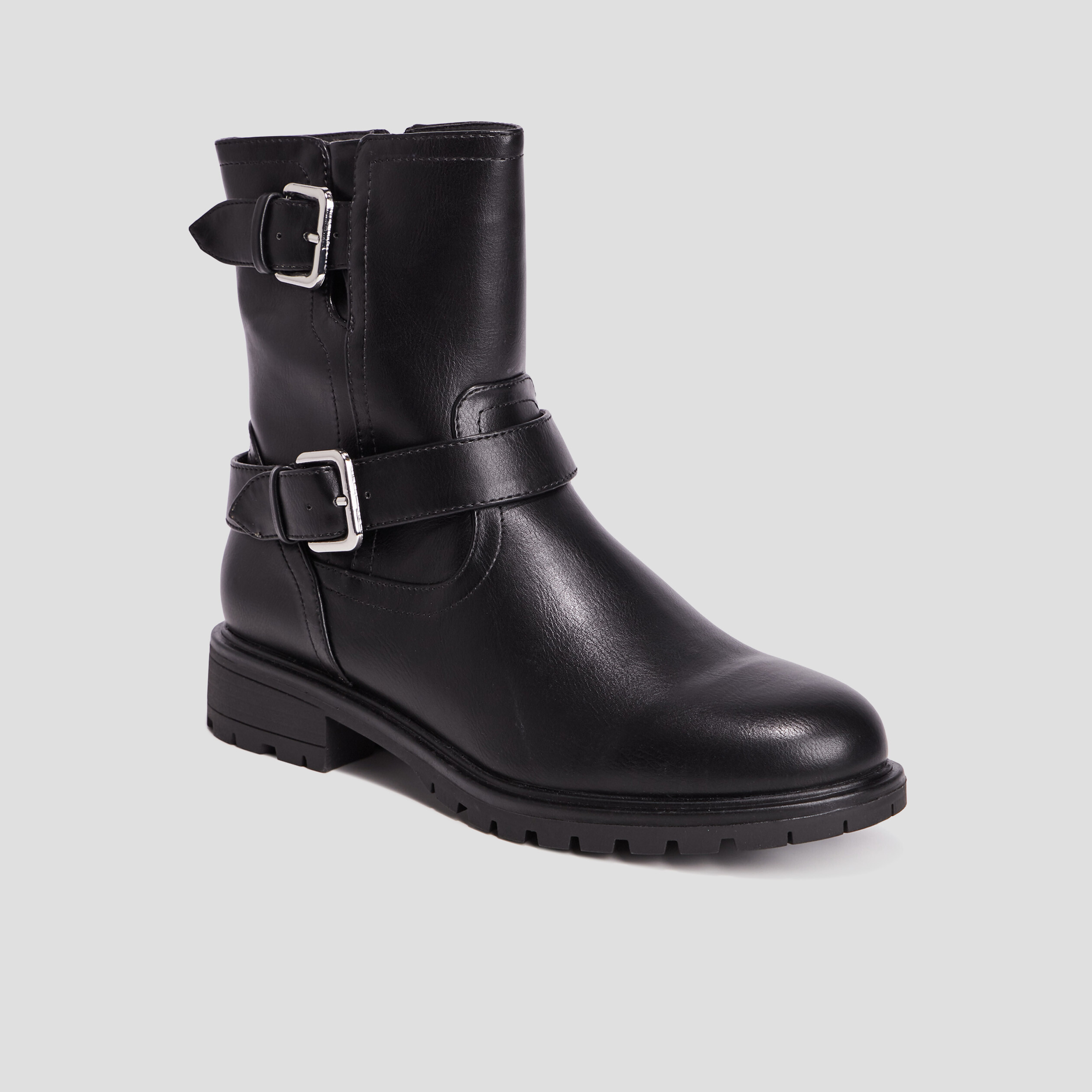 Bottines avec boucles noir femme | La Halle