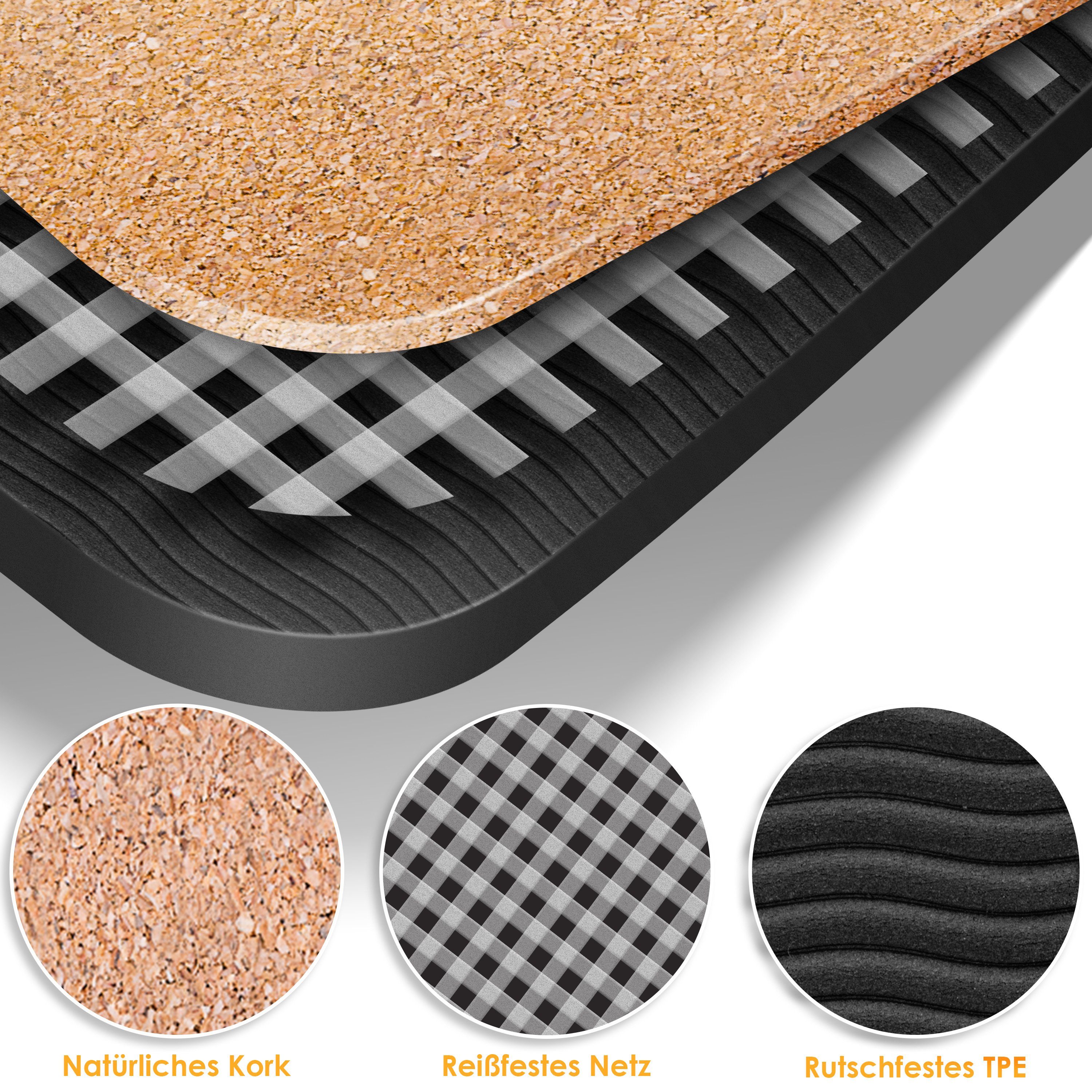 KESSER Yogamatte, Yogamatte Kork Inkl. Tragegurt Tasche Yoga-Block Gymnastik
