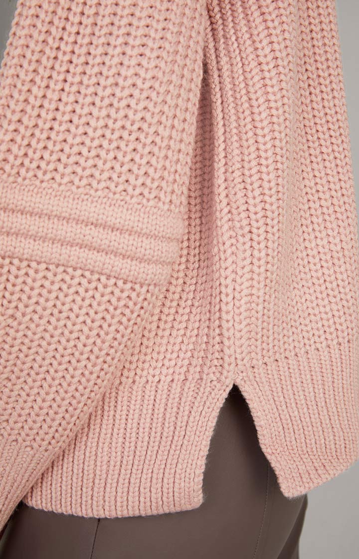Wool-Mix Strickpullover in Dark Rosé
