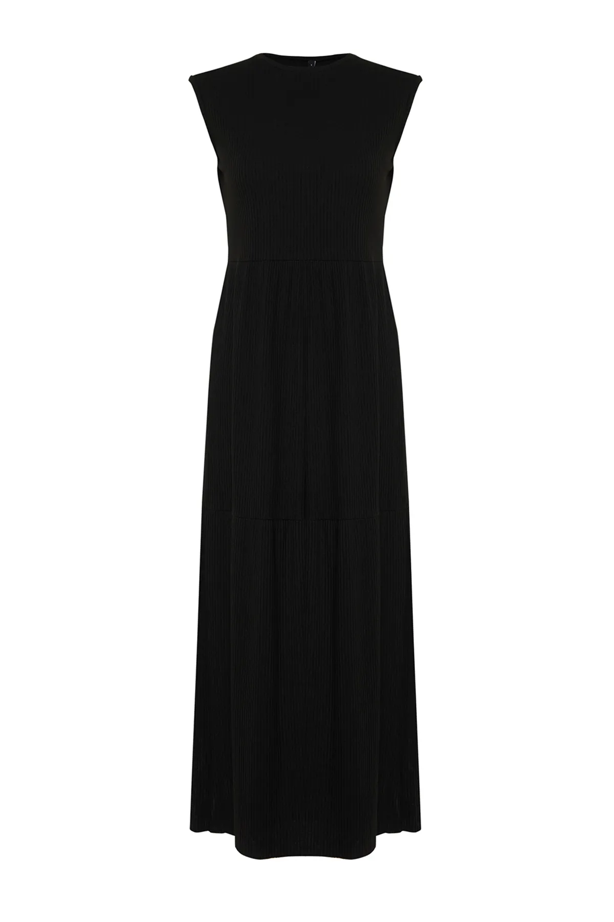 Trendyol Modest  Schwarzes, ärmelloses, einfarbig gestricktes Dessous-Kleid TCTSS24EB00156