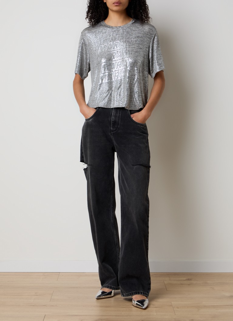 Isabel Marant Zoeline -t-paita lurexilla ja logopainatuksella