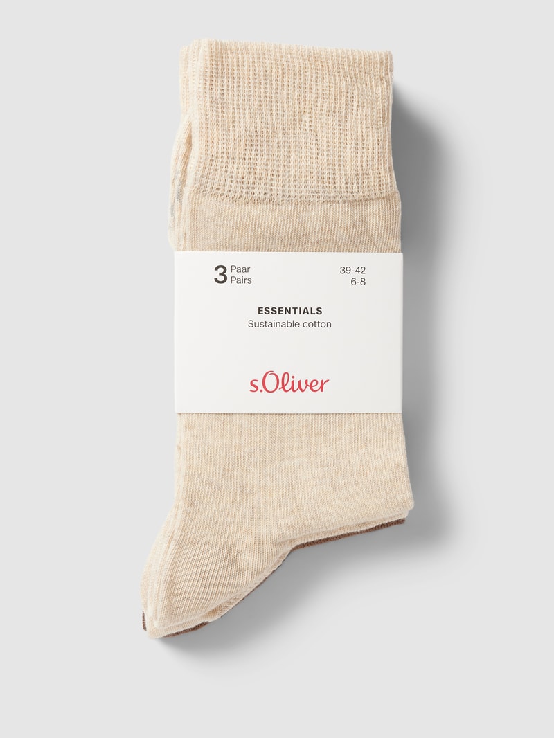 Socken mit Stretch-Anteil im 3er-Pack in ecru
