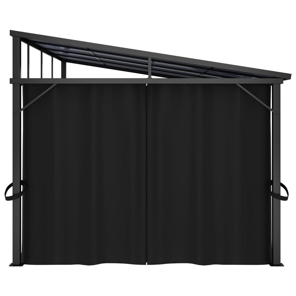 vidaXL Partyzelt Pavillon mit Vorhängen 405x294x244 cm Anthrazit