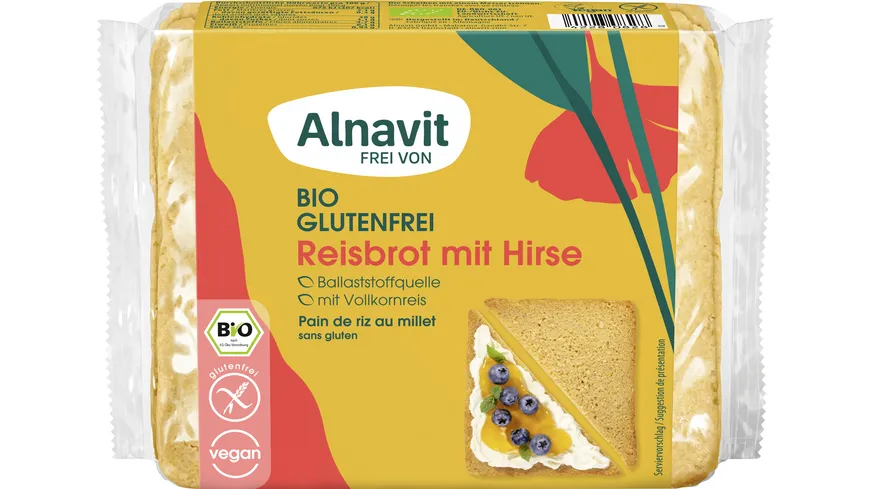 Alnavit Bio Reisbrot mit Hirse glutenfrei 375 g