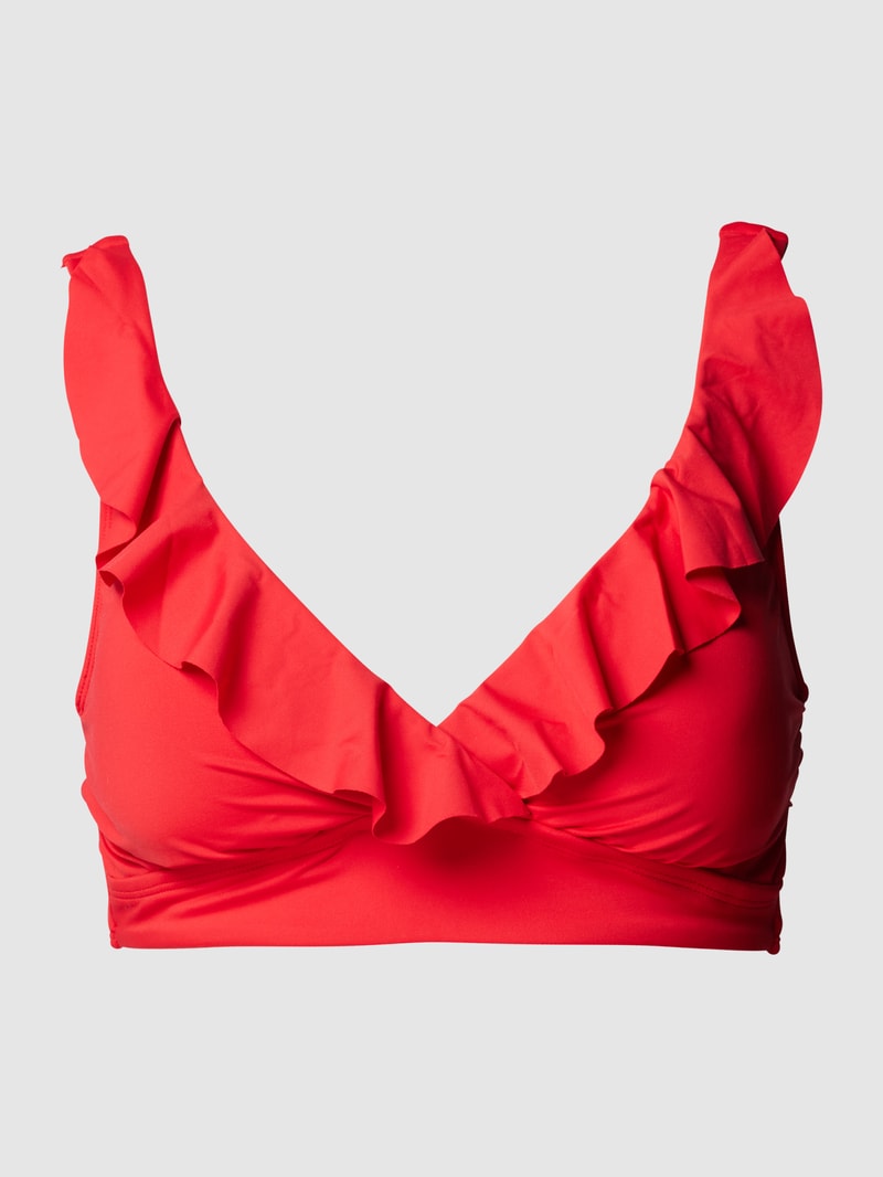 Bikini-Oberteil mit Volants Modell 'Beach Clup Solids Ruffle' in rot