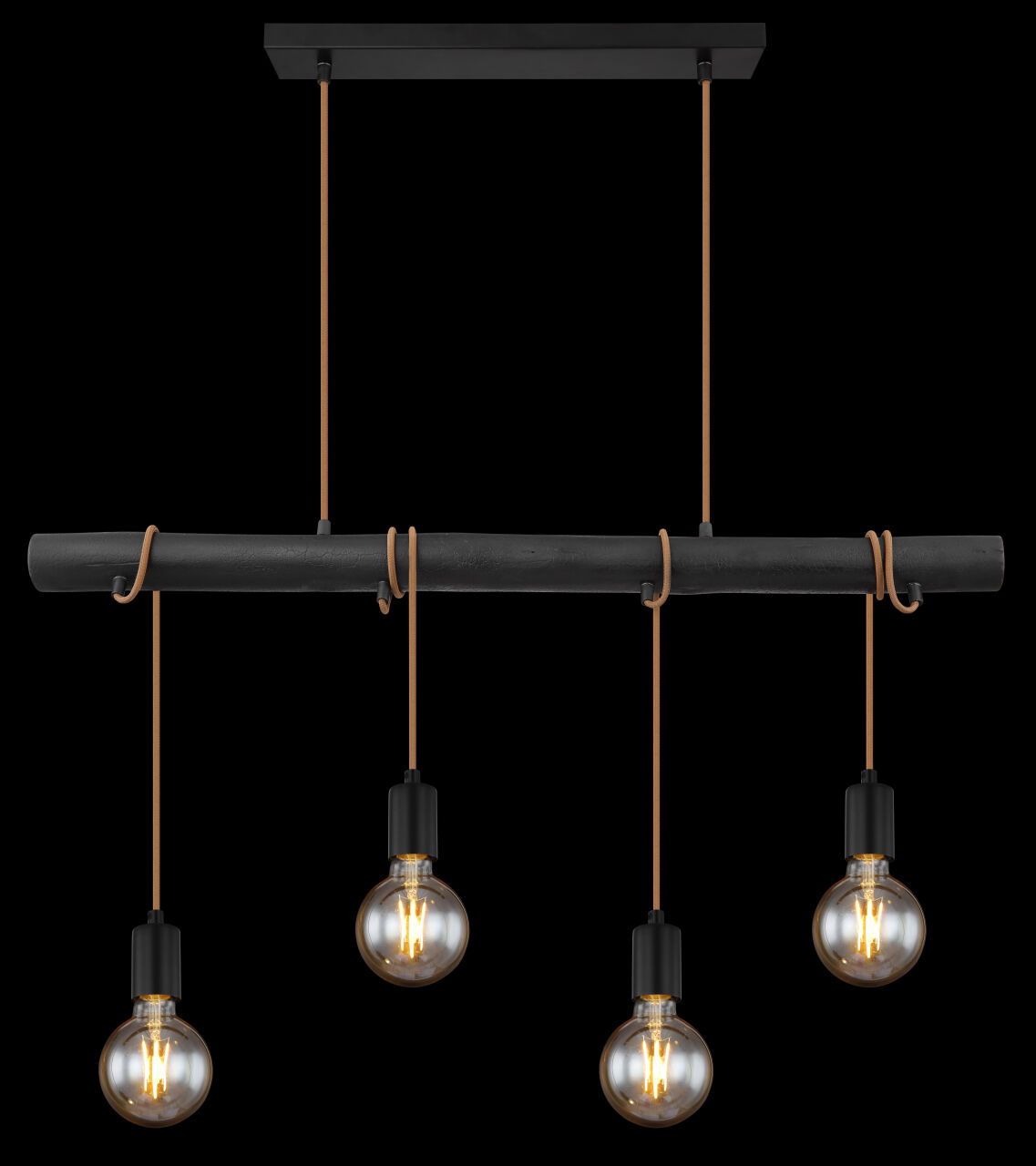 Globo Lighting - LEO - Hängeleuchte Metall schwarz matt, 4x E27