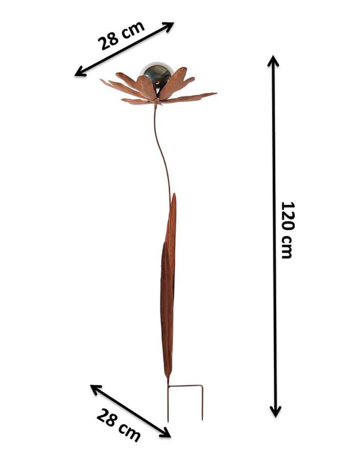 kobolo Gartendekoration RUSTY FLOWER in Braun günstig kaufen onesize