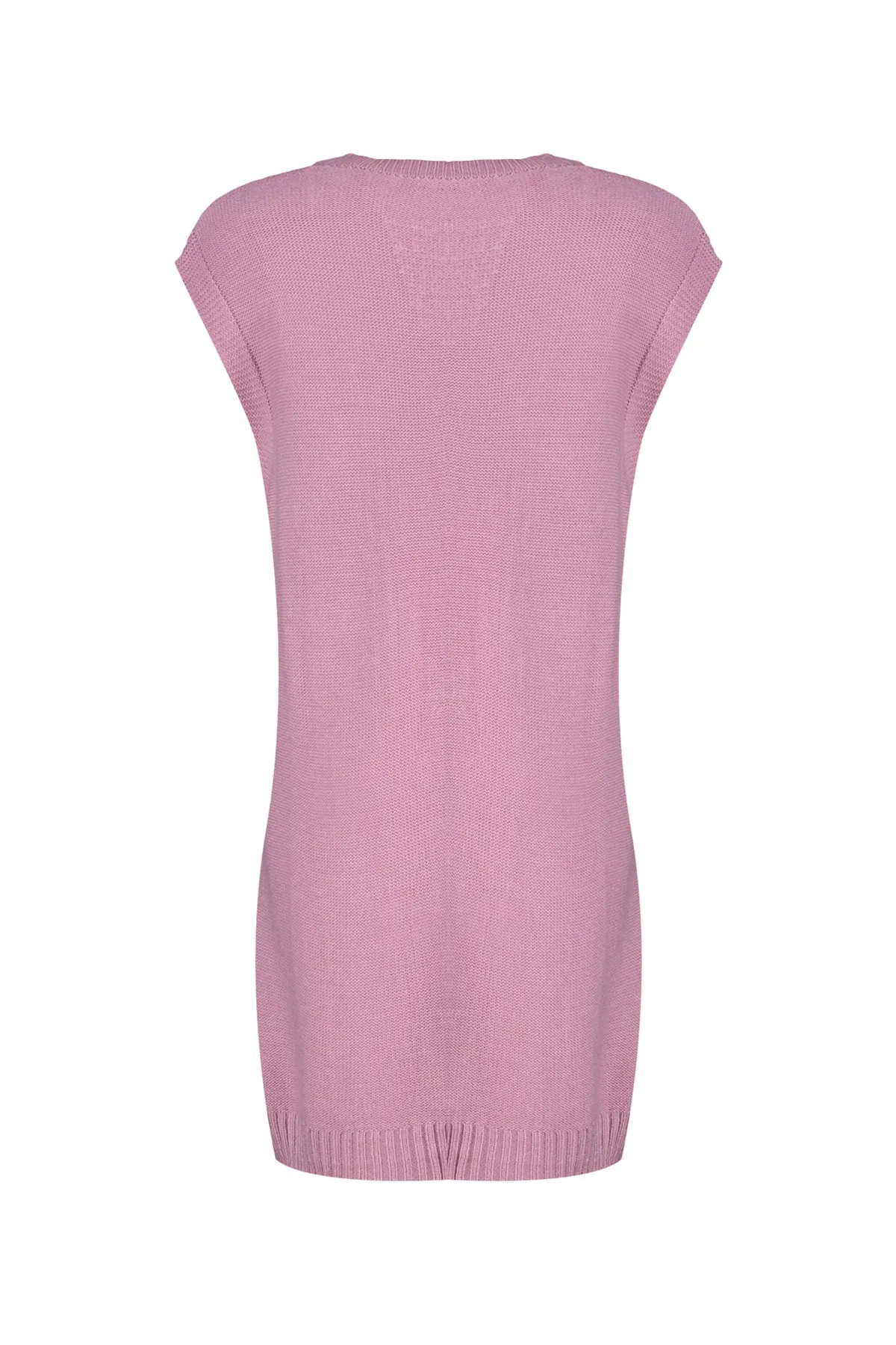 Trendyol Modest  Rosa Strickpullover mit V-Ausschnitt TCTAW23SV00005