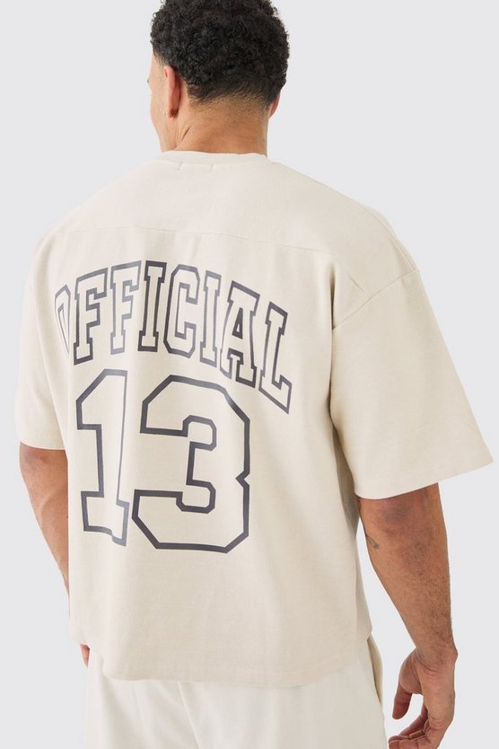 Kastiges geripptes Sweatshirt mit V-Ausschnitt und halben Ärmeln