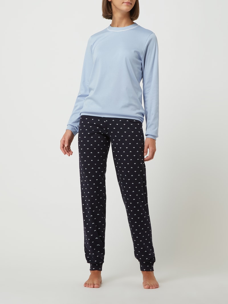 Pyjama aus Baumwolle in marineblau
