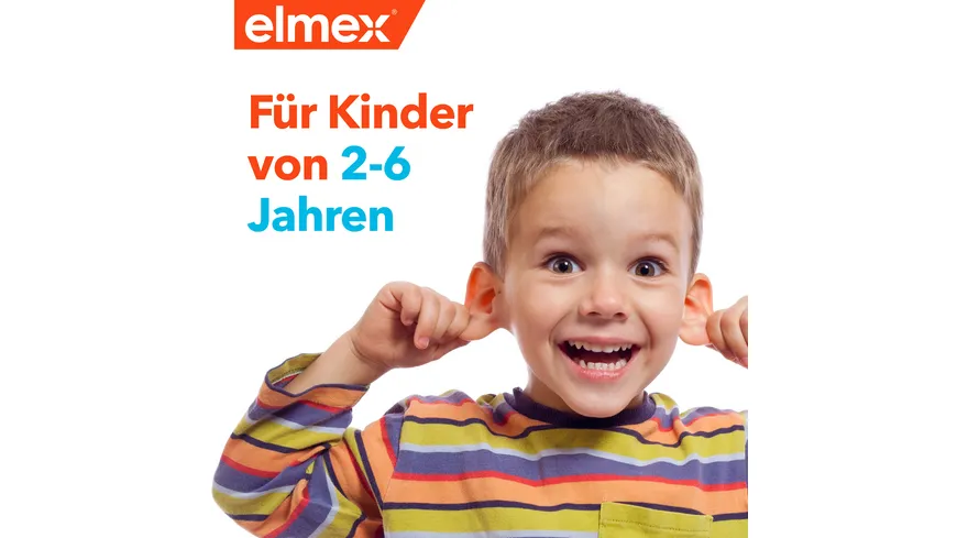 elmex Kinderzahnpasta 2-6 Jahre– kindgerechte Zahnreinigung für hochwirksamen Kariesschutz – mit Aminfluorid