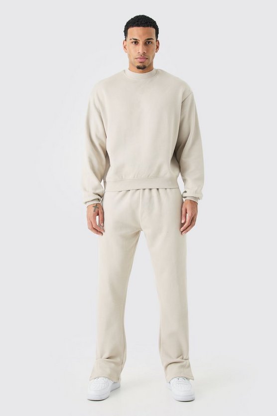 Kastiger Oversize Sweatshirt-Trainingsanzug