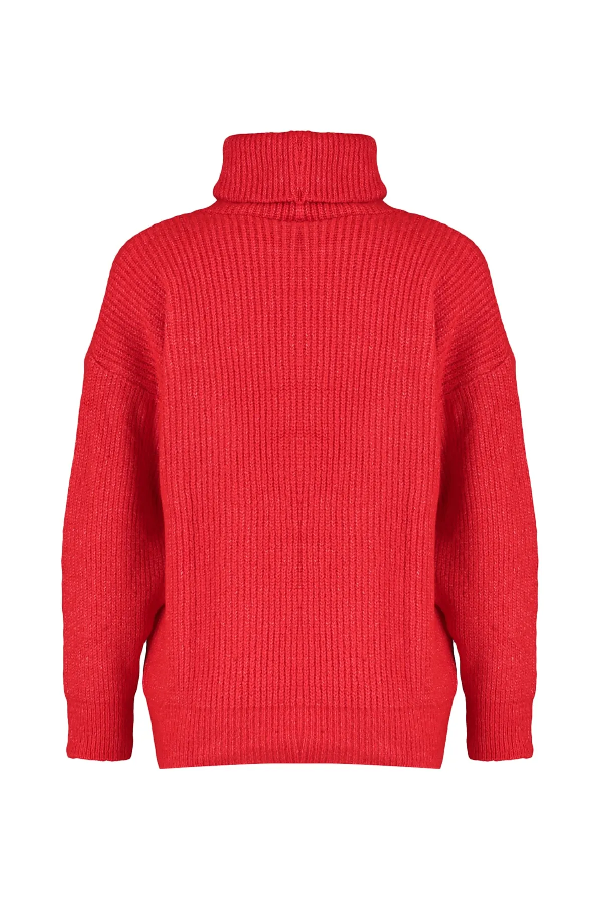 Trendyol Collection  Roter, weich strukturierter Basic-Strickpullover mit weiter Passform TWOAW23KZ00611