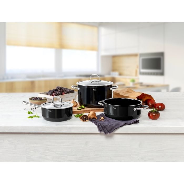 Silit Silargan® Compact Bratentopf mit Deckel, 24 cm, Black