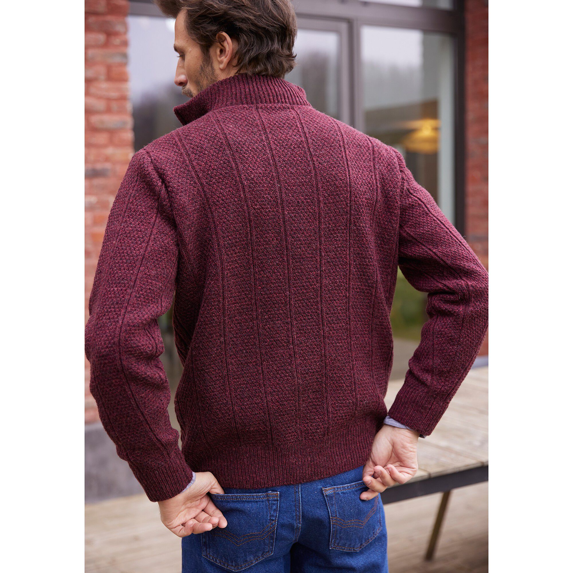 Pull col camionneur maille irlandaise