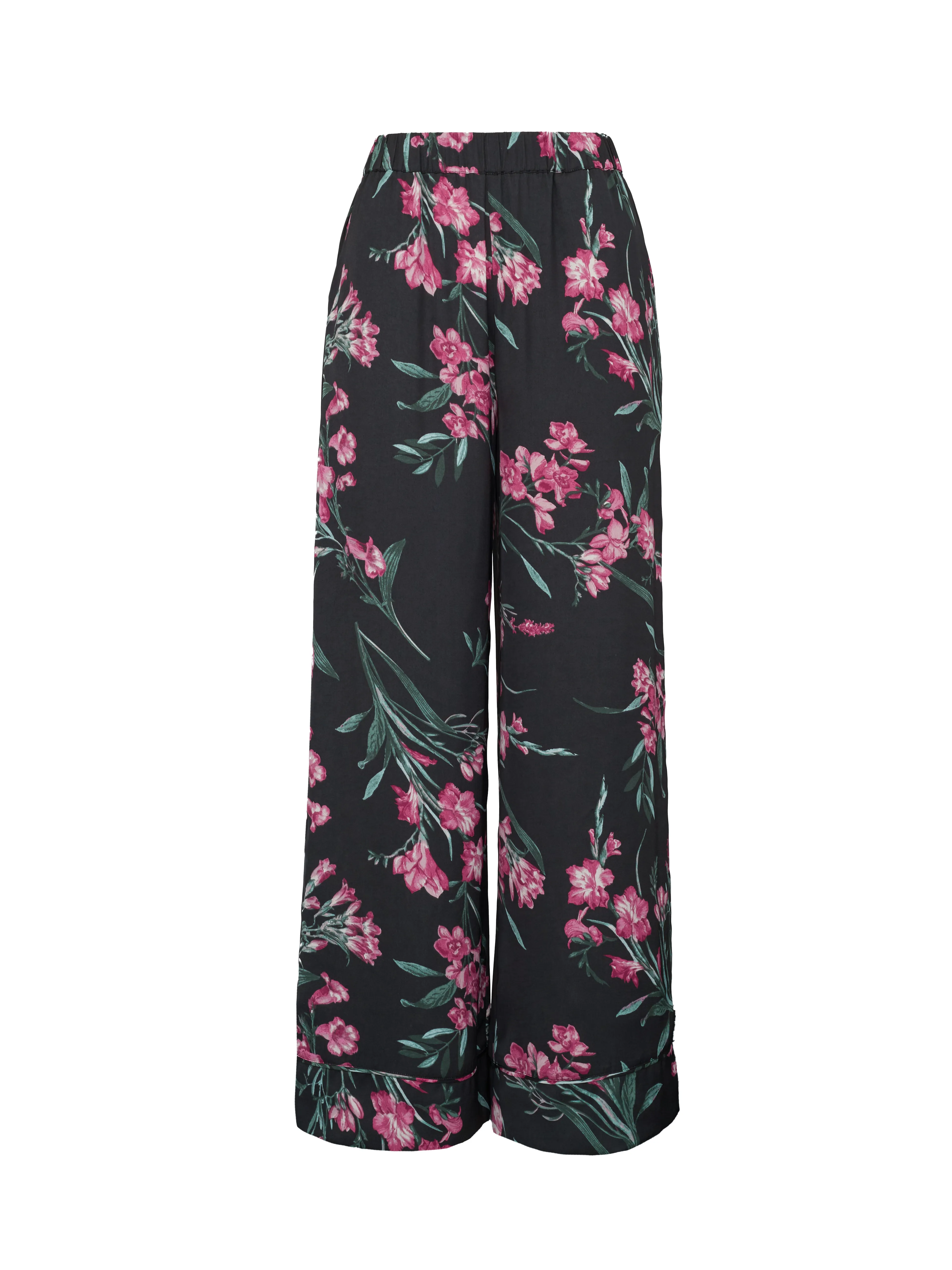 Schwarze Damen-Satin-Pyjamahose ORSAY