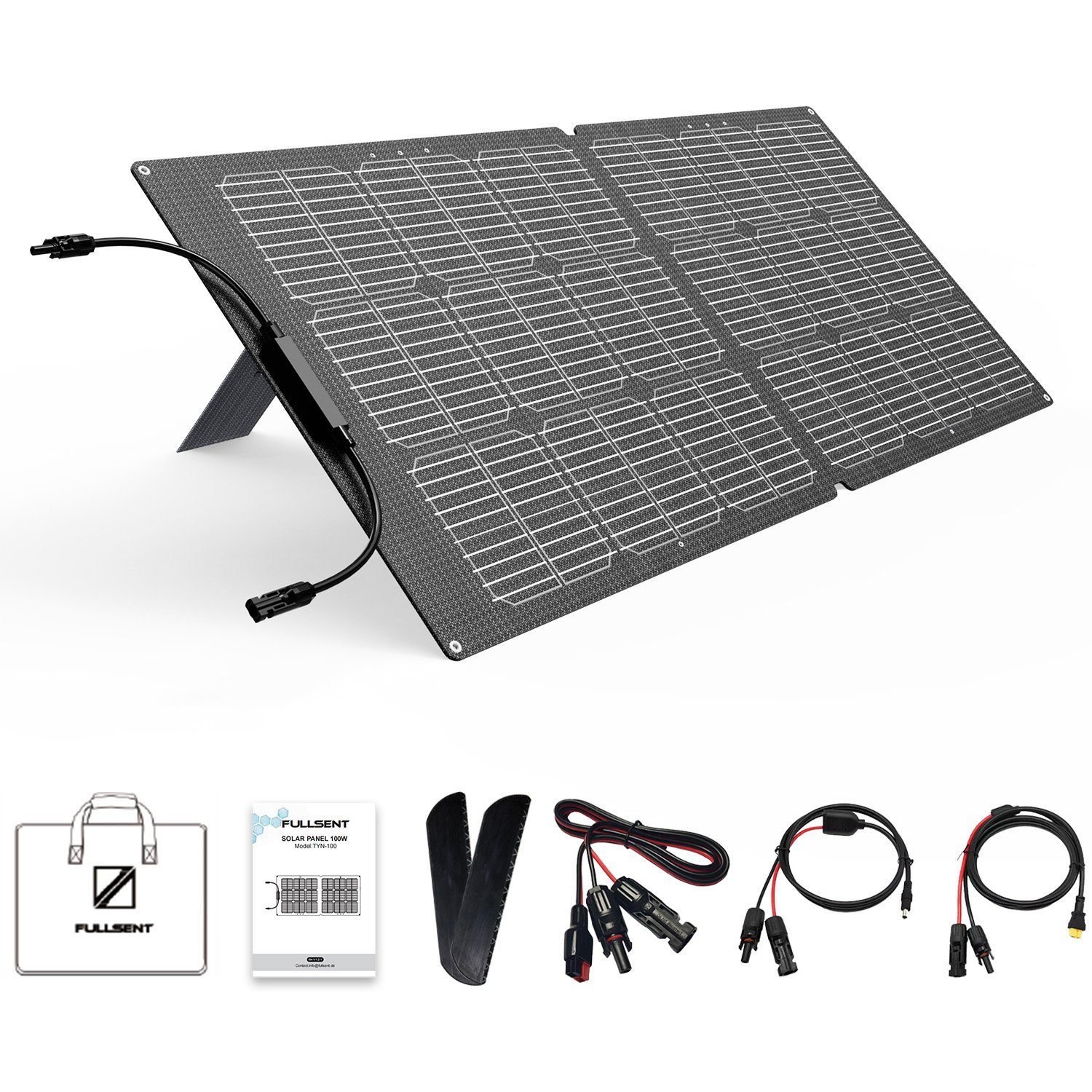 CITYSPORTS Solaranlage FULLSENT, Faltbares Solarmodul Solartasche 100/200W+Powerbank 1200W 1248WH